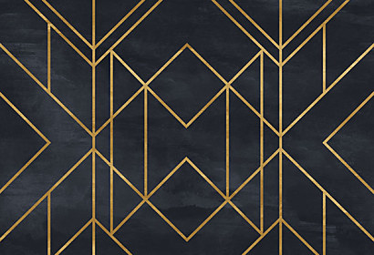 Fototapeta Art deco grafit gold 14033